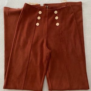 Mustard Color High-Wast Pants